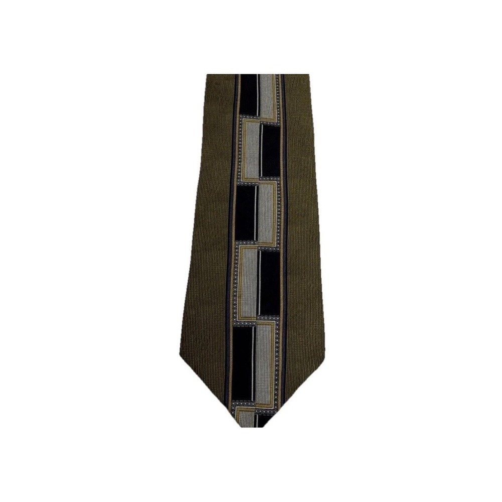 Conte di Milano tie 58 Inches 4 Inches Wide, Art Deco Design, 100% Silk